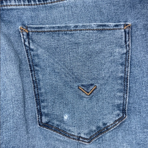 Hudson Nico Jeans Straight Leg Distressed Busted Knee Cuff Blue Denim Stretch 29 - Picture 6 of 8